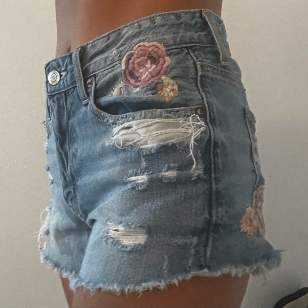 Embroidered jean shorts!